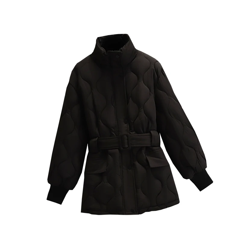 EHQAXIN New Women's Down Coat 2022 Fashion Thickened Cotton Clothes Casual Loose Warm Cotton Coats Ladies Whith Belt M-4XL