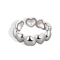 high quality 925 sterling silver minimalist heart multi open rings for women tarnish free rhodium plated jewelry