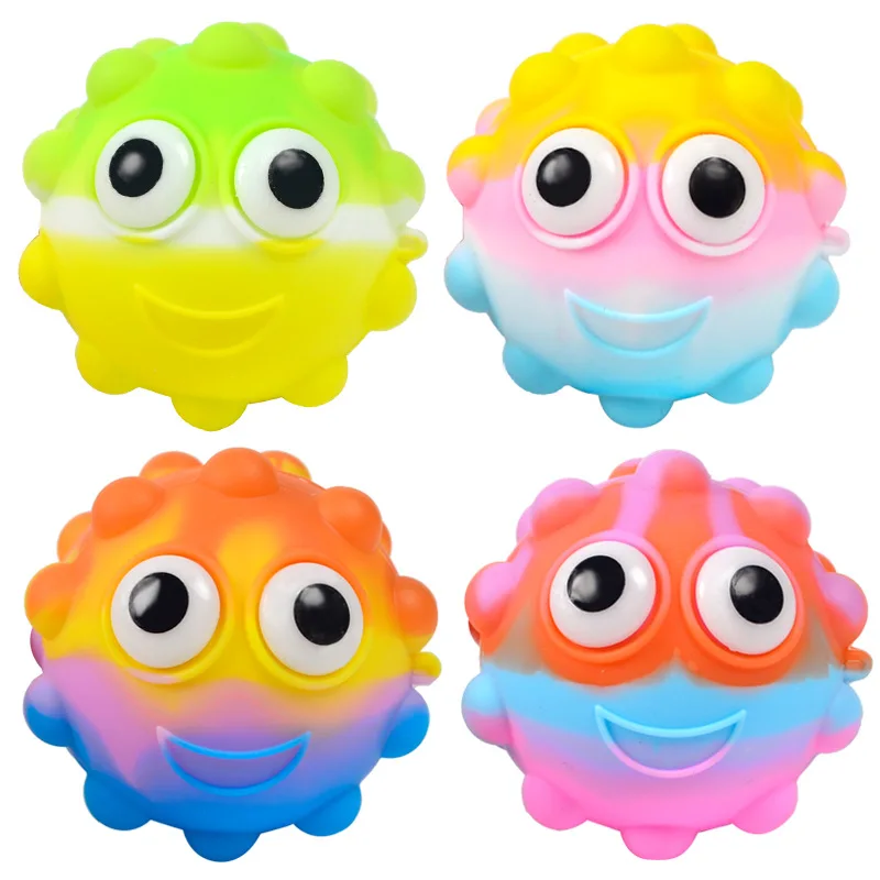 

Squeeze Toys Squishies Fidget Toy for Anxiety Poped Pokemon Pokeball 3D Silicone Pinch Eye Bouncing Ball Stress Reliever Squeeze