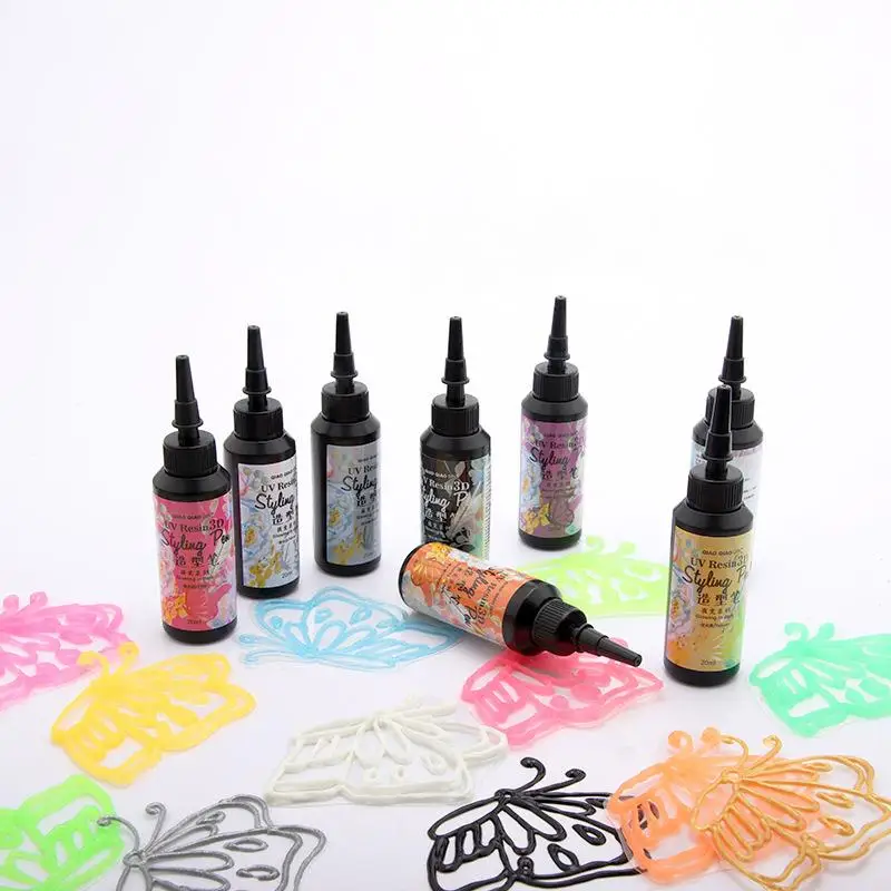 

3D Luminous Glue Pen for DIY Painting Glowing In Dark Jewelry Making Tools Epoxy Modeling Pen UV Resin 3D Styling Pen Painting