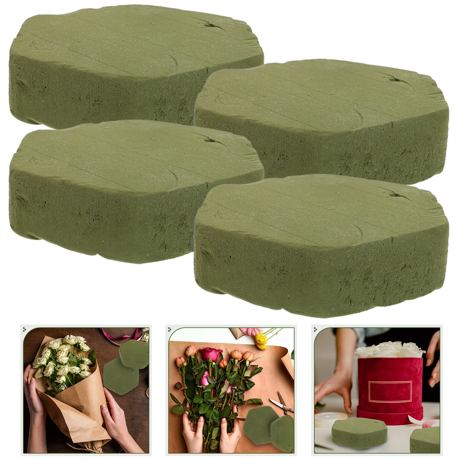 

4 Pcs Flower Mud Base Arrangement Holder Artificial Flowers Wedding Floral Accessory