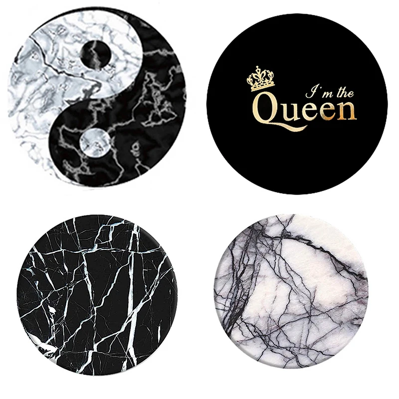 

Cellphone Bracket Stand for Cell Phone Holder Support Telephone Grip Tok Portable Car Holder Hot Mobile Black and white marble