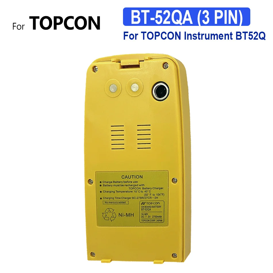 

Replacement Battery BT-52QA (3 PIN) for TOPCON Instrument BT52Q 2700mah