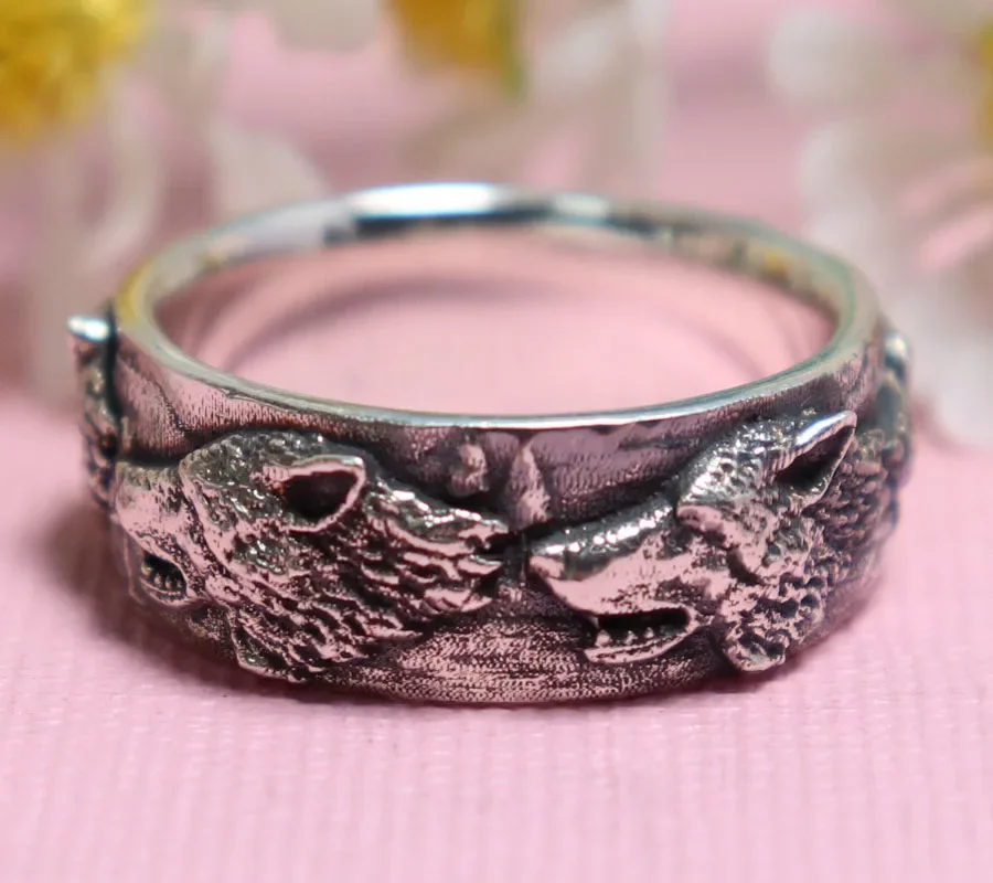 Кольцо с головой волка 9 г обручальное кольцо дикой природой винтажные ювелирные