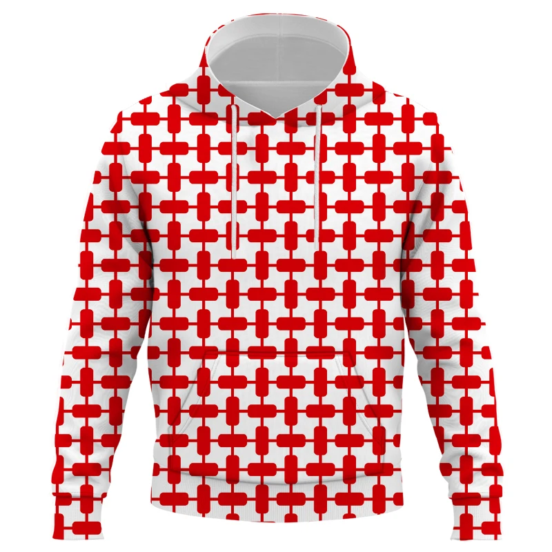 

Europe And America Men/Women Hoodies Hoody Print Autumn Winter Red check pattern 3D Sweatshirts Hooded Hood Tops Wholesale