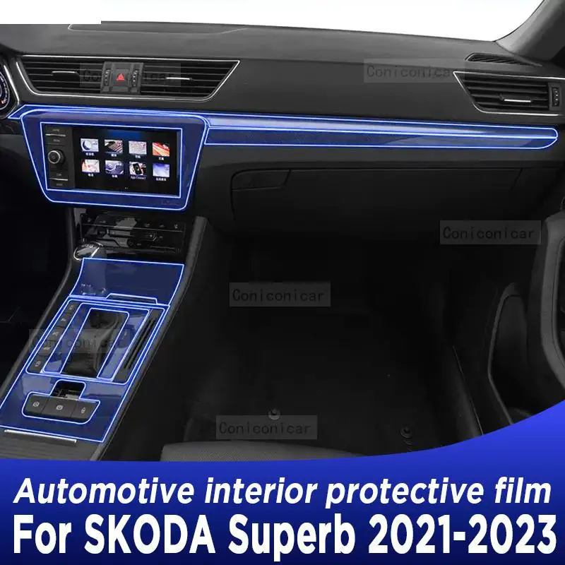 

For SKODA Superb 2021-2023 Gearbox Panel Navigation Automotive Interior Screen TPU Protective Film Cover Anti-Scratch Sticker