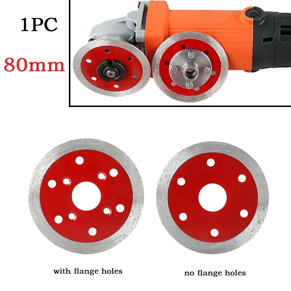 

80mm Diamond Circular Saw Blade Continuous Segmented Rim Granite Cutting Disc With Flange Hole For Angle Grinder