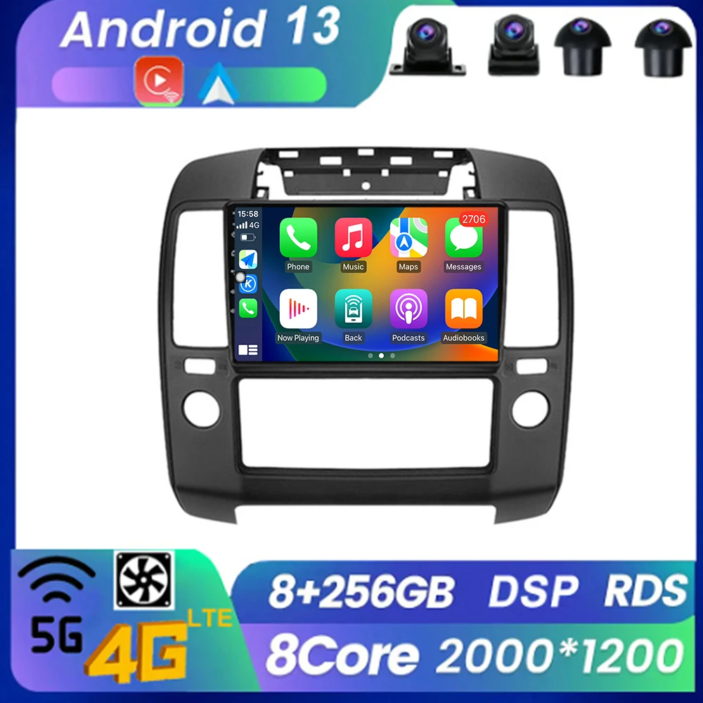 

Радио Bluetooth WIFI Android 13 Авторадио беспроводной Carplay мультимедиа для Nissan Navara 3 D40 2004 - 2010