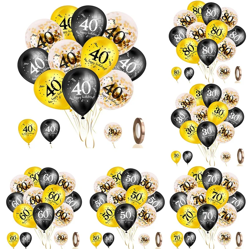 

30 шт., латексные воздушные шары с конфетти, 12 дюймов