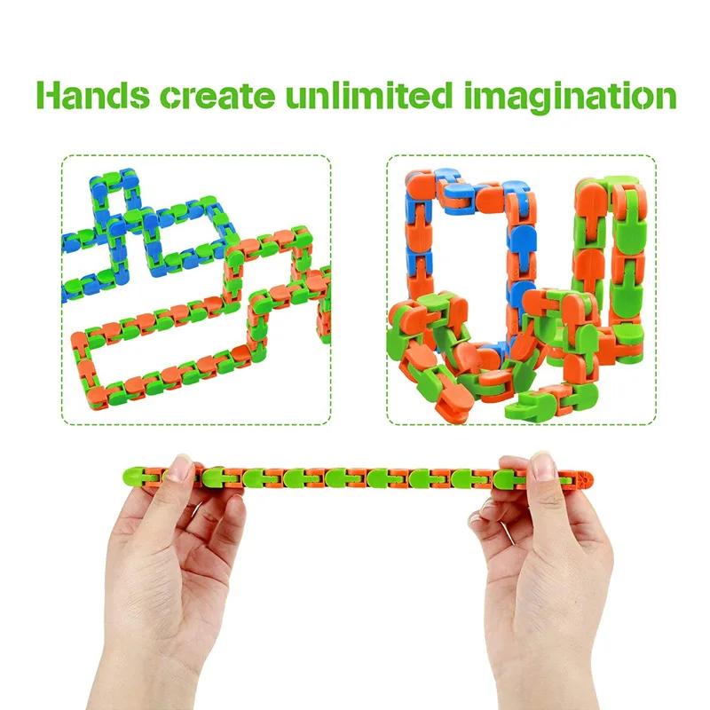 Сенсорные игрушки антистрессовые Стрейчевые струны сжимаемая цепочка кубик