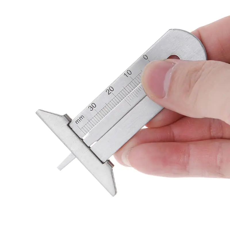 

High quality 30mm Stainless Steel Tire Pattern Vernier Groove Depth Gauge Measurement Tool Tire Pattern Safety Ruler