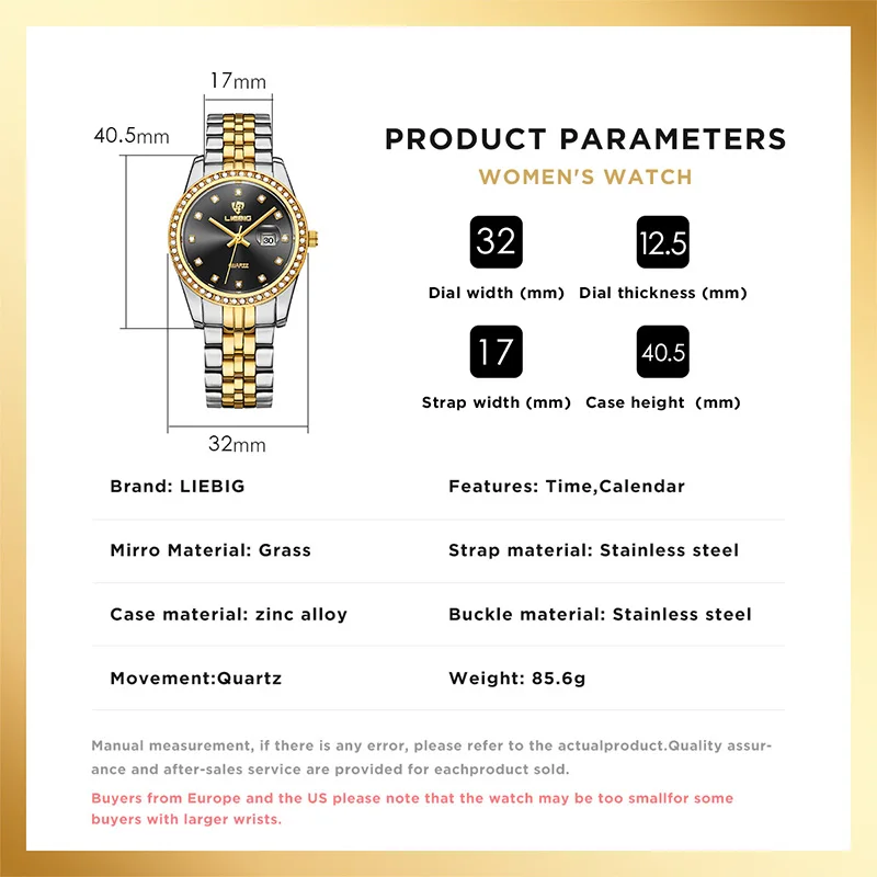 New  Watch For Women Fashion Waterproofing quartz time and date Wrist watch Ladies Stainless steel clock Relógio Feminino L1038