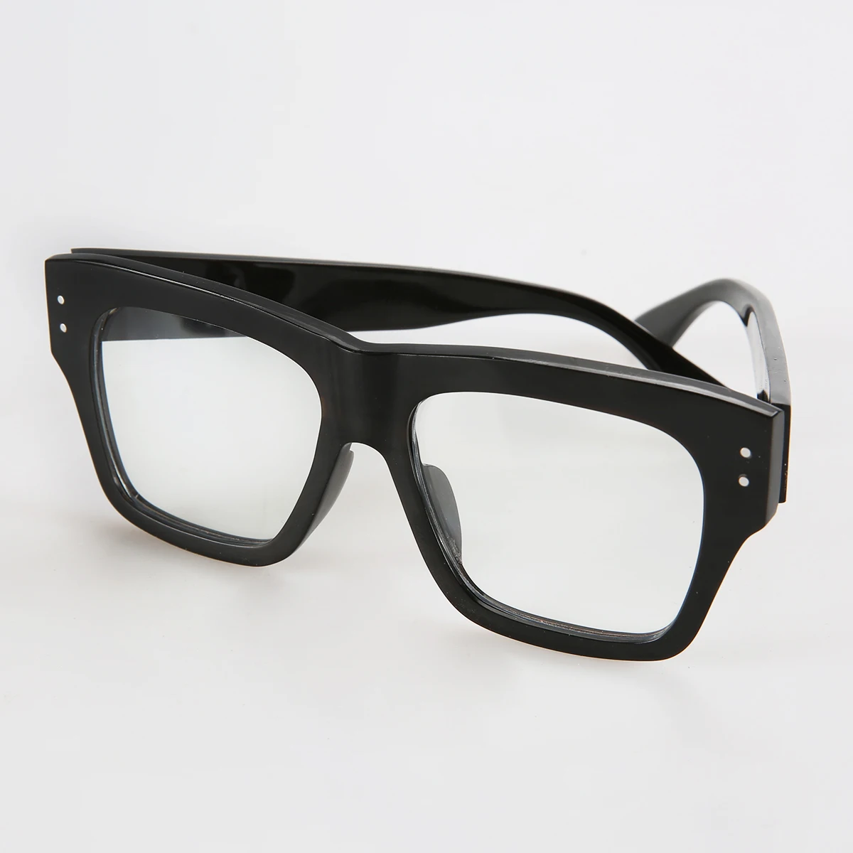Черная Большая квадратная оправа с двумя гвоздями оптические зеркальные очки