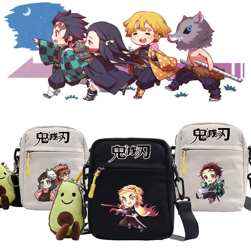 

Ghost Slayer Blade Canvas Bag Anime Peripherals New Cute Messenger Small Square Bag Multicolor Shoulder Bag Children's Gifts