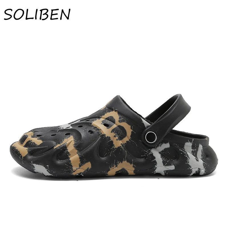 

Men Summer Sandals Light Water Shoes Fashion Print Design Man Garden Clogs Slippers Breathable Beach Sandals
