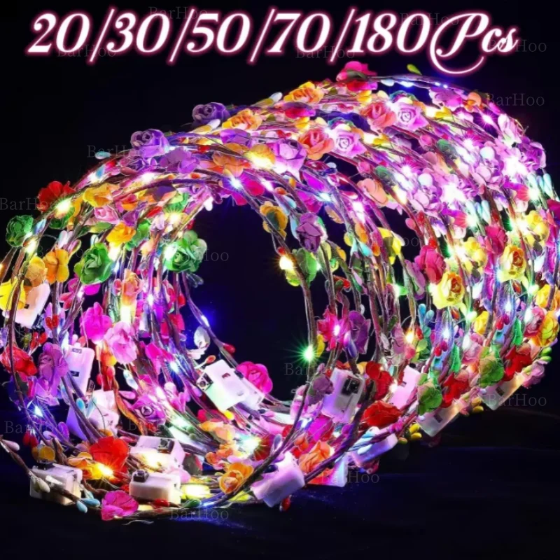 

Светящиеся цветочные повязки на голову LED