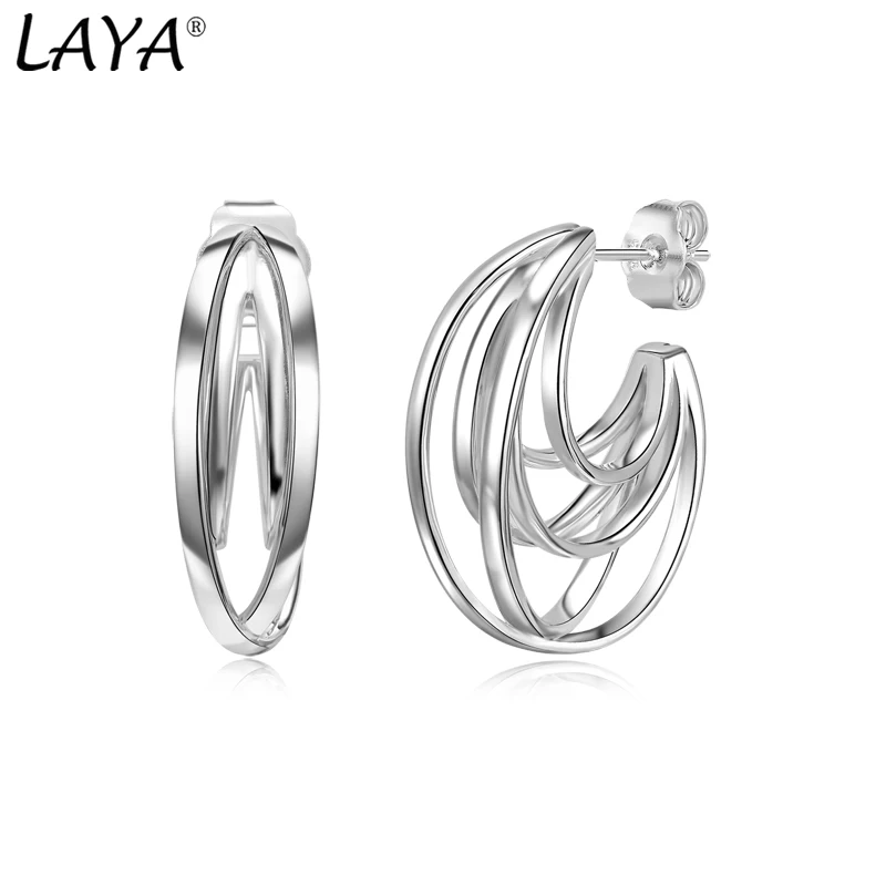 

LAYA 925 Sterling Silver Rope Chain statement Earrings For Women French Popular Long Dangle Original Modern Luxury Jewelry