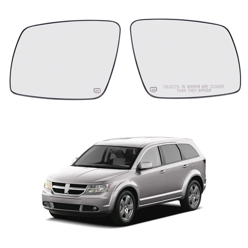 

2Pcs Car Front Heated Side Door Wing Rear View Mirror Lens Glass 68045693AA 68045694AA For Dodge Journey 2009 -2020