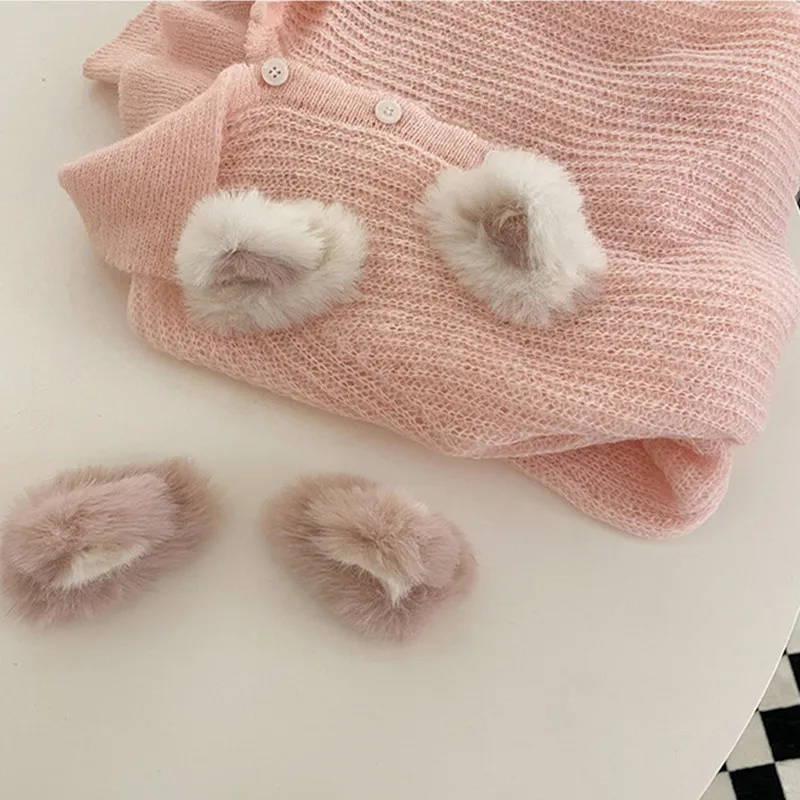 

Заколки для волос из искусственного меха 1 пара, кошачьи ушки, плюшевая заколка, головной убор, милые аксессуары для волос для девочек, закол...