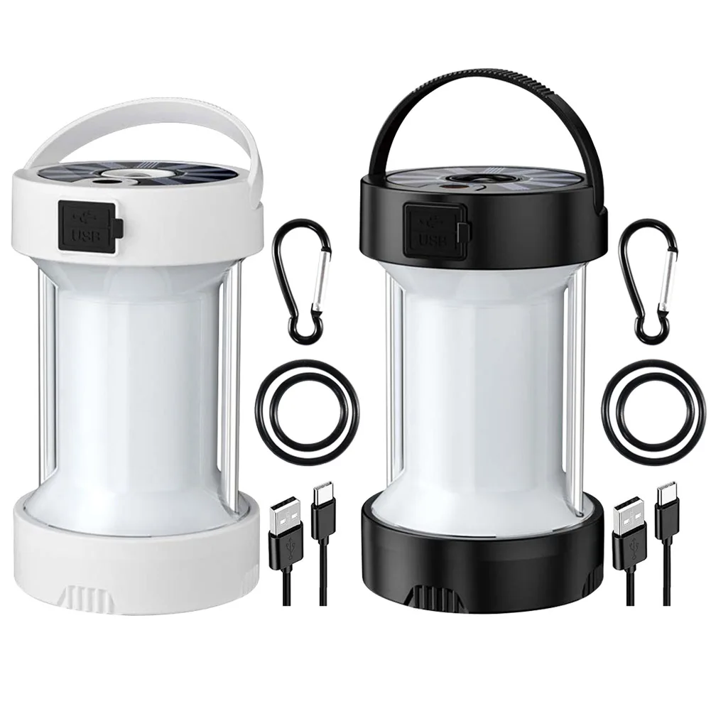 

Outdoor Camping Flashlight 3 Gear Rechargeable Solar Lantern Camping Light 350LM Power Display for Hiking Emergency