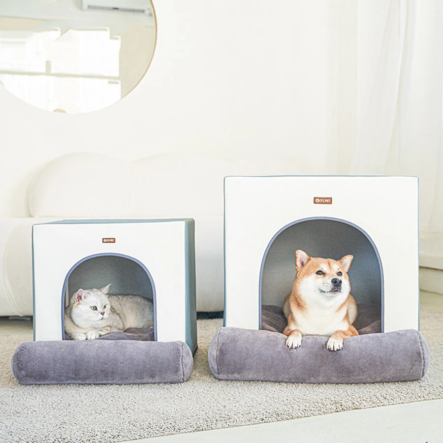 

Enclosed Dog Bed House Modern Waterproof Cave Step Top Replacement Cover Aesthetic Nook Nest Zip Hondenmand Home Pets Products