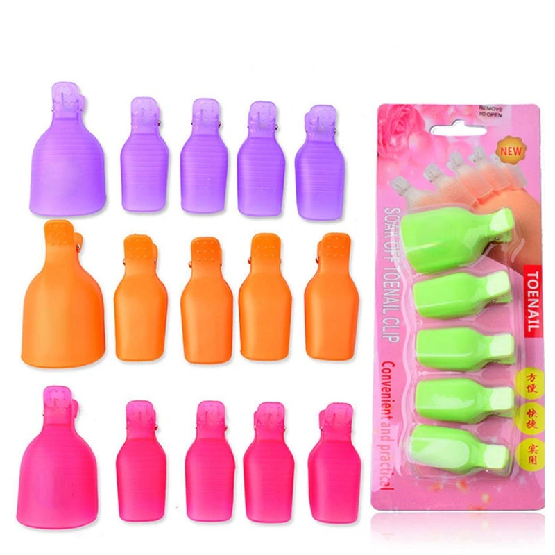 

Plastic Nail Art Soak Off Cap Clips On Feet UV Gel Polish Remover Wrap Tool Fluid for Removal of Varnish Manicure Tools