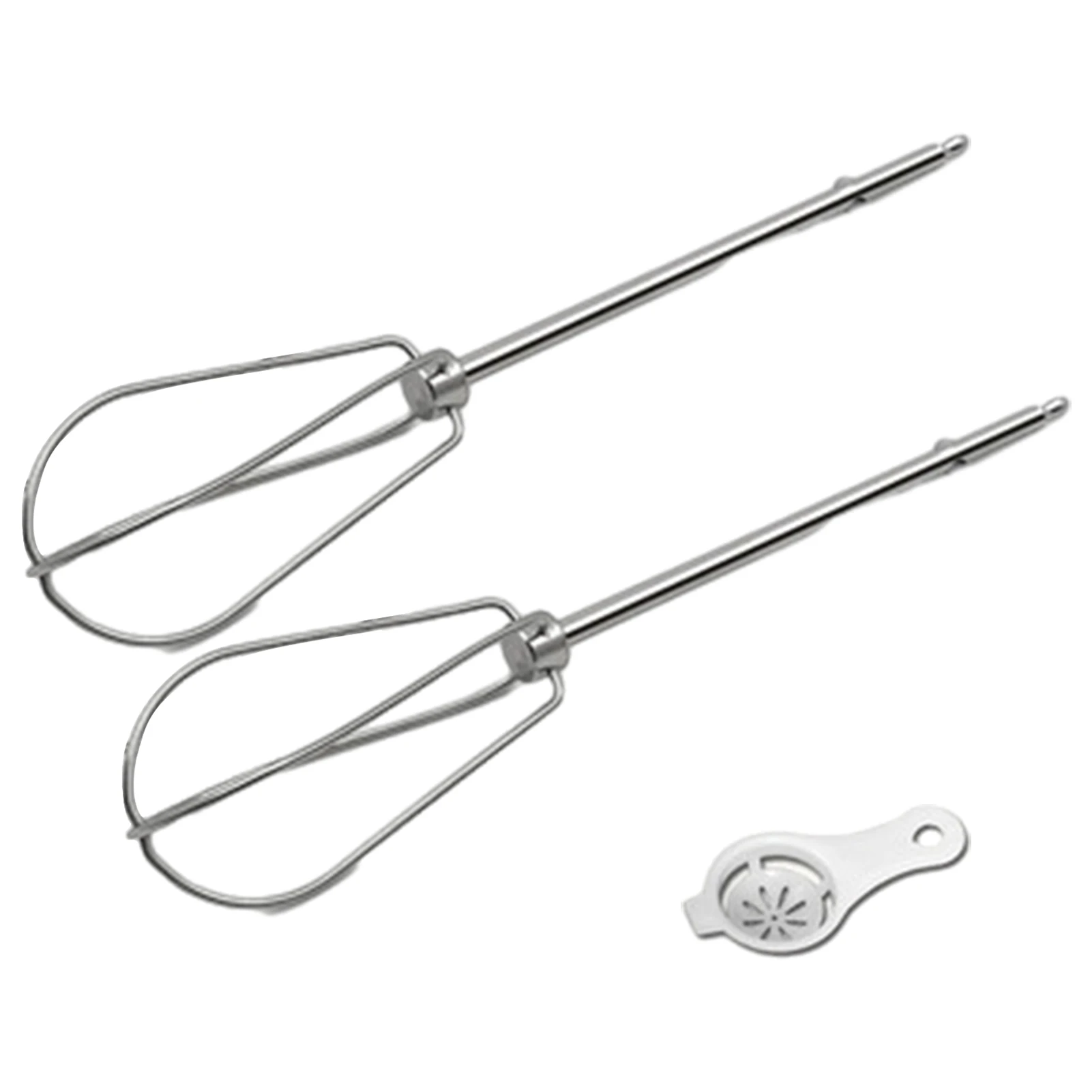 

2pcs Stainless Steel Cooking Baking Reusable Multifunctional Mixing Stirring Kitchen Tool Whisk Easy Clean Silver Hand Push