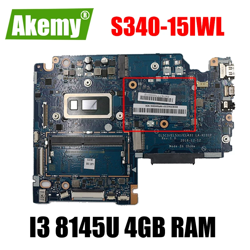 

Для Lenovo S340-15IWL материнская плата для ноутбука EL5C3/EL531 / EL431 S340-14IWL с процессором I3 8145U 4 Гб ОЗУ 100% протестированная работа