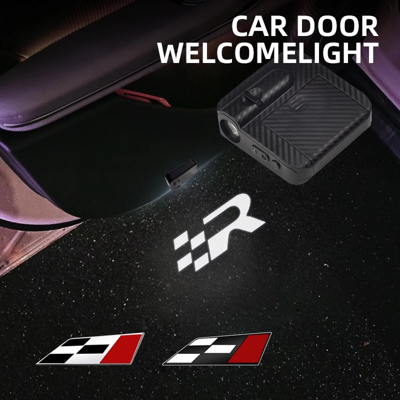 1/2 шт. R гоночный флаг с логотипом дверь автомобиля HD светодиодные лампы проектор