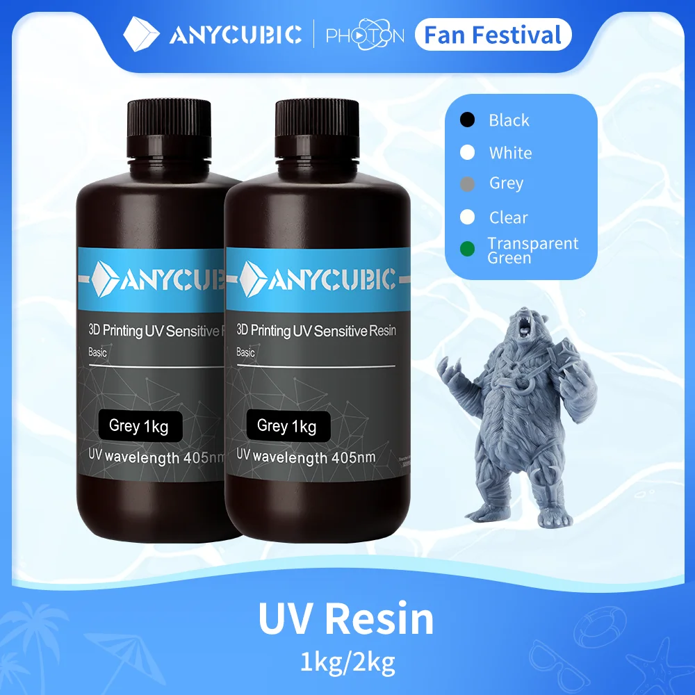 Online ANYCUBIC 40nm الأشعة فوق البنفسجية الراتنج لشاشات الكريستال السائل عالية الدقة سريعة علاج زجاجة سوائل ثلاثية الأبعاد طابعة الطباعة