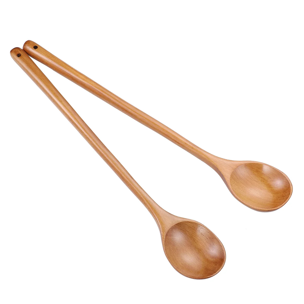 

TOPBATHY 2 Soup Spoons, Wooden Long Handle Heat Resistanct Mixing Spoon Cooking Spoon Ladle for Restaurant