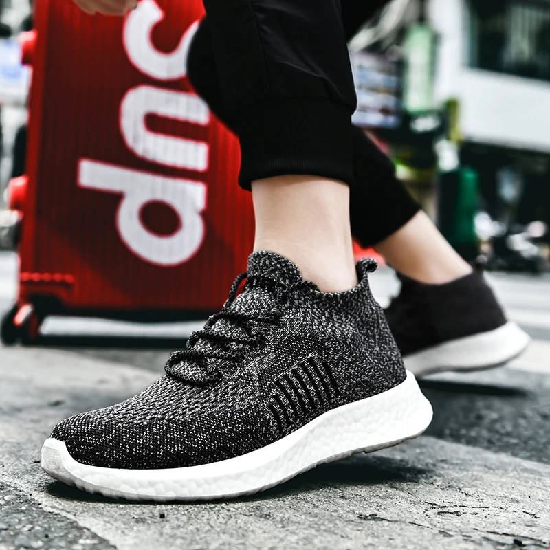 Sneakers Men Outdoor Breathable Running Shoes Lightweight Casual Lace-up Sports Shoe Increasing Height Tenis Masculino