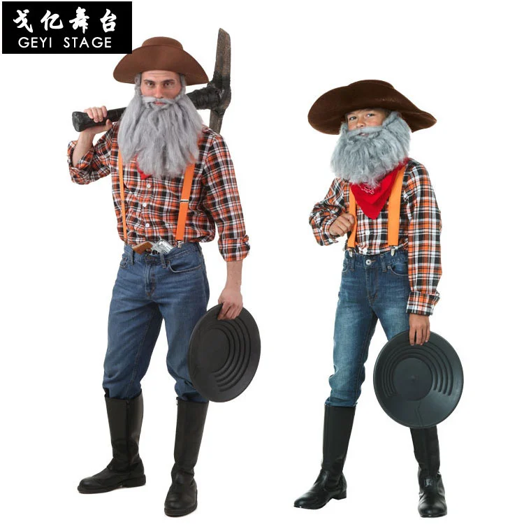 Cosplay miner clothes Yugong Yishan movie character costumes mountain opener mining suit father and son costume parent-child cos
