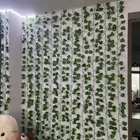 Искусственная подвесная гирлянда из зеленых шелковых листьев, 612 шт., растения, Листья лозы для дома, свадьбы, вечеринки, ванной, сада, украшение, 205 см