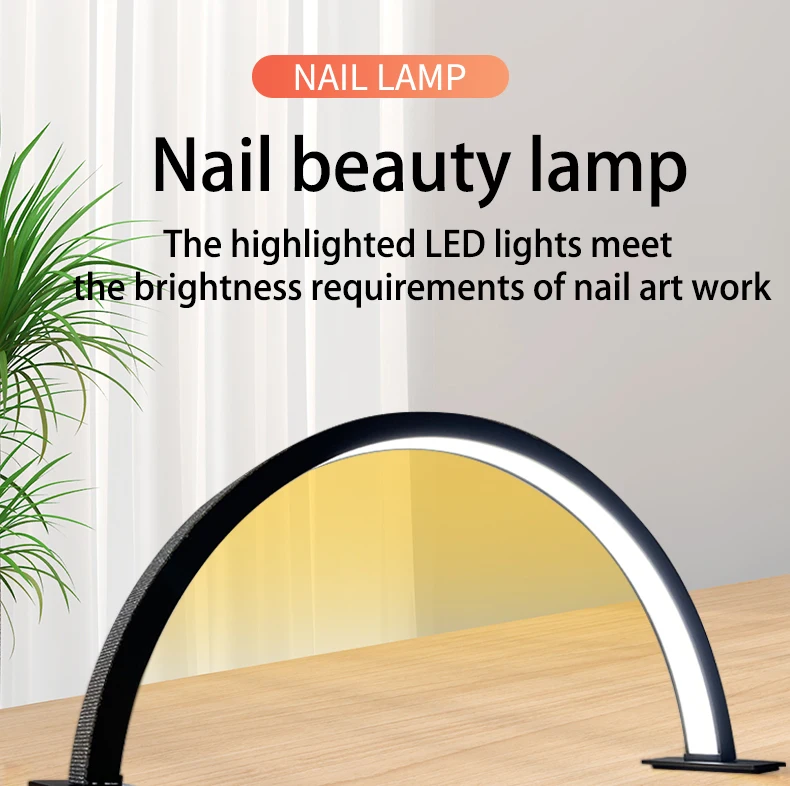 

New Arrival Bicolor Half Ring Beauty Fill Moon Lash Light Manicure For Eyelash Extension Eyebrow Makeup U-shaped Nail Art Lamp