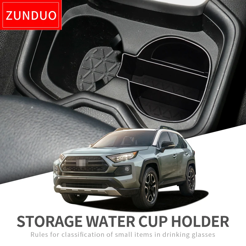 

For Toyota RAV4 2019 2020 XA50 RAV 4 50 cup holder storage box accessories cup mat card phone storage box container