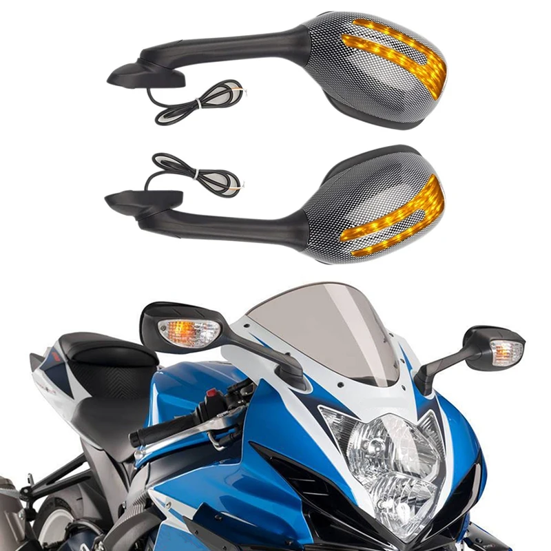 

Мотоциклетное зеркало заднего вида Светодиодный лампа указателя поворота, боковые зеркала для SUZUKI GSXR 600 750 1000 K5 K6 K7 K8 K9