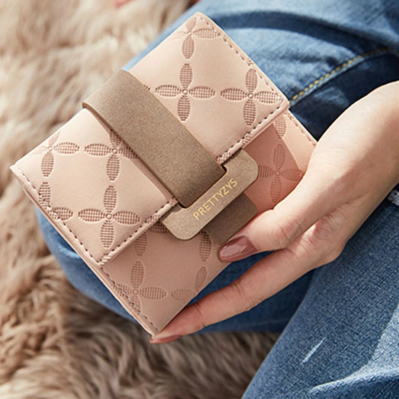 

Wallets Women Floral Foldable Card Holder Simple Hasp Purse Womens Korean Style Short Elegant Fashion Wallet