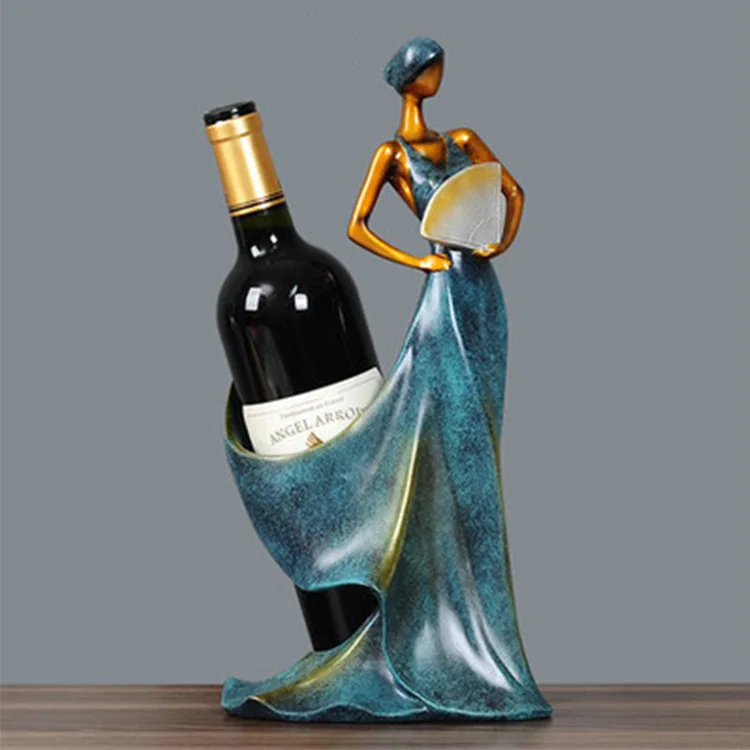 

Nordic Home Decor Statue Wedding Decoration Figurine Resin Minimalist Wine Rack Wine Storage Ornament Crafts for Interior