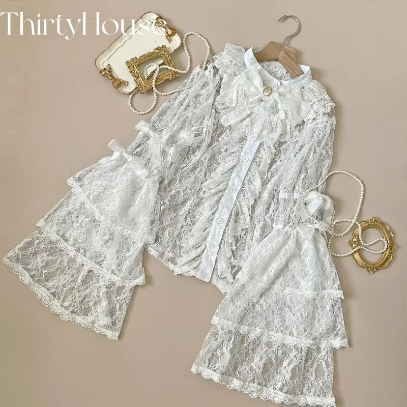 Рубашка с длинными рукавами в стиле ретро Jirai Kei осенняя рубашка универсального