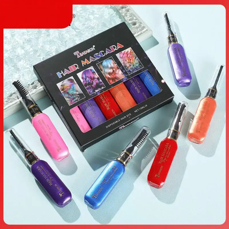 

Washable Convenient Hair Dye Tool Diy Temporary Hair Color Non-toxic Hair Dye Cream One-time Hair Temporary Color 6pcs Set