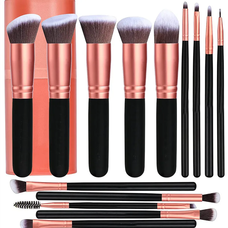 

Набор кистей для макияжа из 14 предметов, синтетический тональный крем, консилер, тени для век, розовая и Золотая Кисть для макияжа