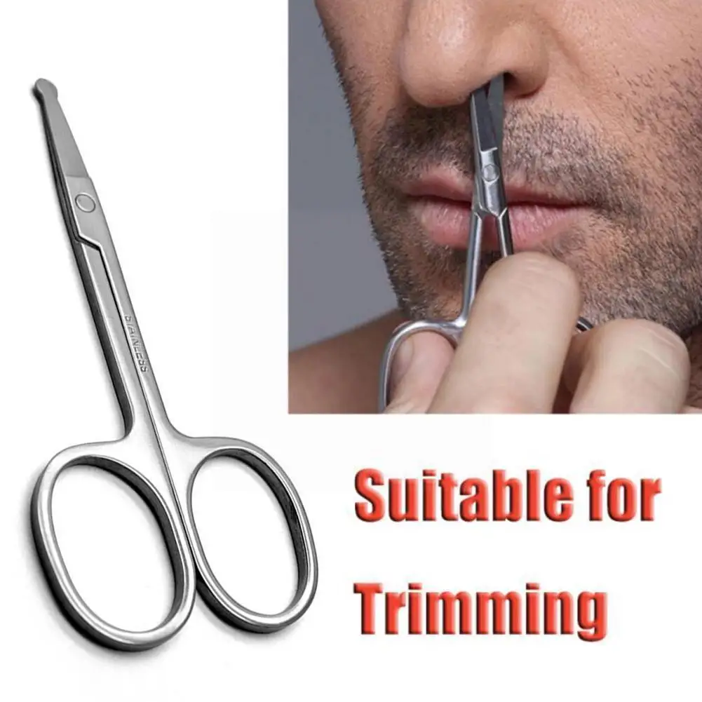 

1pc Steel Makeup Scissors Small Nose Hair Scissor Rounded Hair Eyebrow Removal Epilator Face Tools Eyelashes O2x3