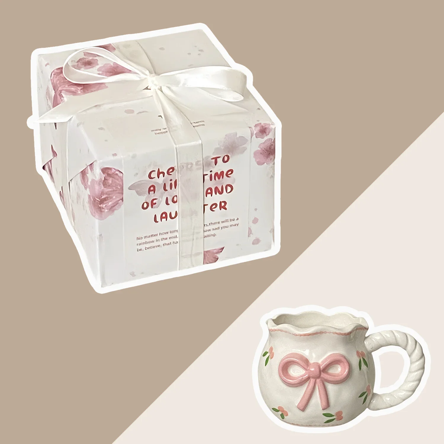 

Керамическая чашка с бантом