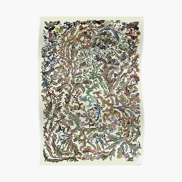 Древо жизни животное эволюция цвет плакат декор комнаты живопись современный