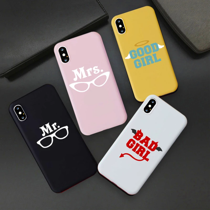 Мягкий силиконовый чехол JAMULAR для IPhone 11 12 13 Pro Max XR XS MAX X 8 6s Plus Mr Mrs | Мобильные
