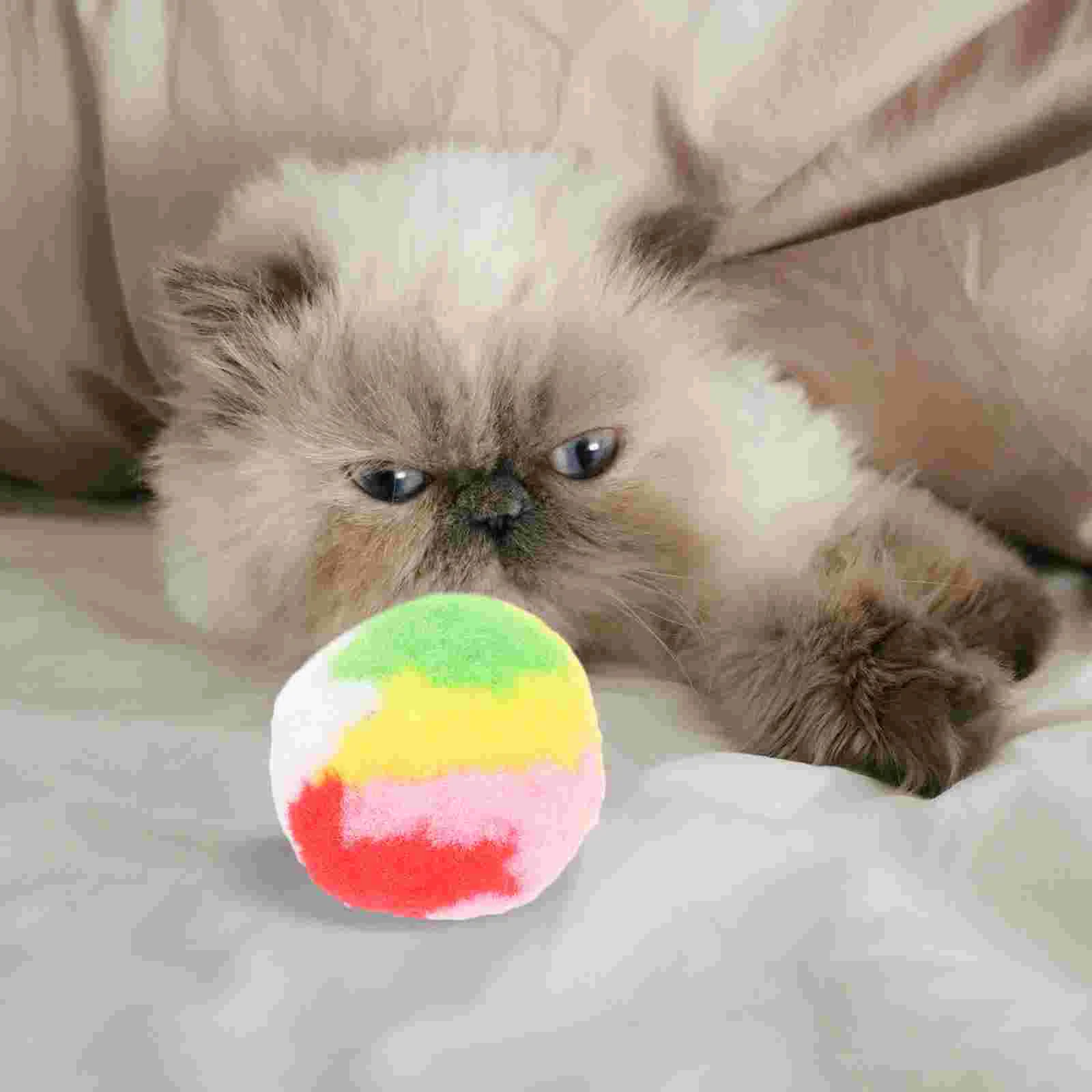 

4 Pcs Cat Ball Toy Balls Pet Scratching Plush Kitten Scratcher Toys Home Indoor