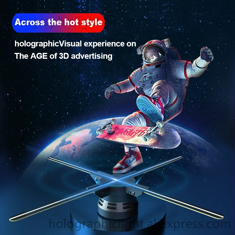 27~115cm WiFi 3D Hologram Projector Fan Holographic Display Remote Control Party Decorations Holograms LED WiFi/PC Video Images