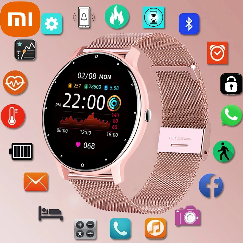 

Xiaomi 2021 Smart Watch Ladies Waterproof Bluetooth Full Touch Screen Sports Fitness Watch IP67 for Android IOS Watch for Men
