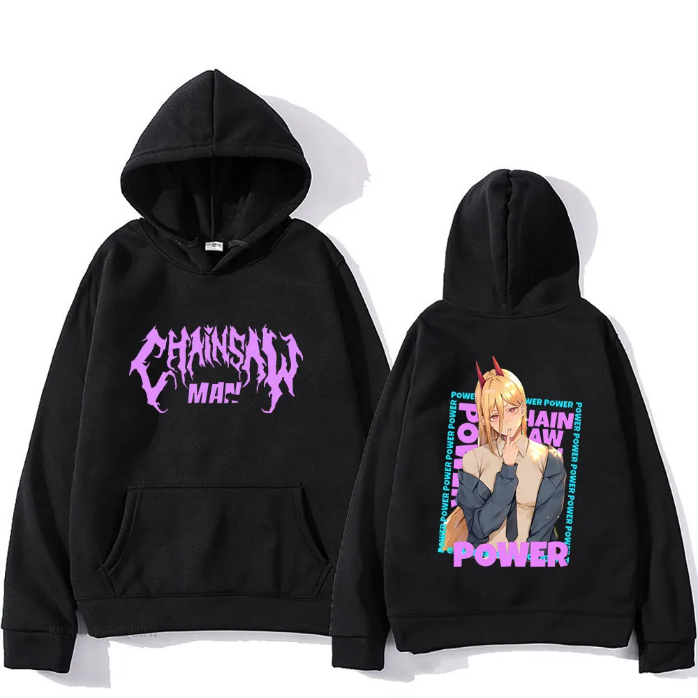 Chainsaw Man Power Sweatwear Couple Soft Hoodies Long-sleeved Clothing  Printed Hoody for Women/Men Funko Pop Sweatshirts Hombre